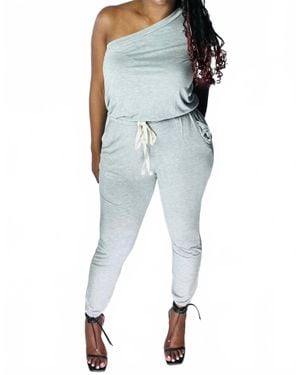 Eesome Natalie One Shoulder Jumpsuit - Blue