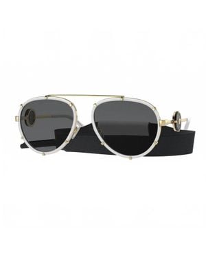 Versace Ve2232 Aviators Runway Non-Polarized Sunglasses - White