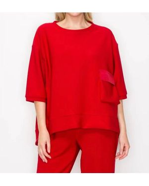 Joh Karen Knit Crepe Top - Red