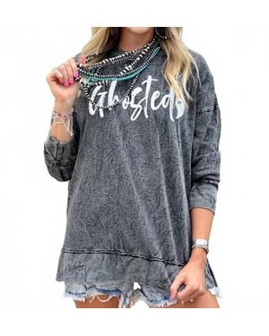 Texas True Threads Ghosted Acid Wash Sweatshirt - Blue