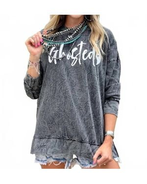 Texas True Threads Ghosted Acid Wash Sweatshirt - Blue