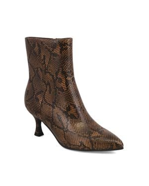 MIA Ediva Snake Pointed Toe Boot - Brown