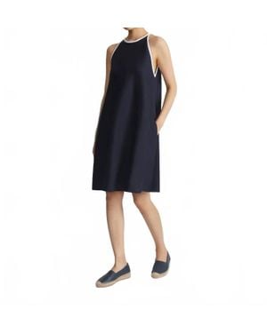 Lafayette 148 New York Linen Tipped Swing Dress - Blue
