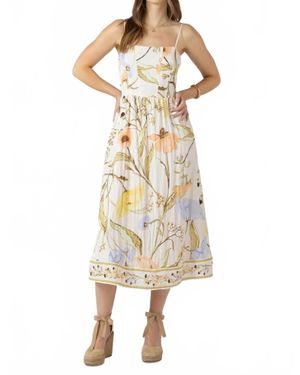 Dex Smocked Midi Dress - Natural