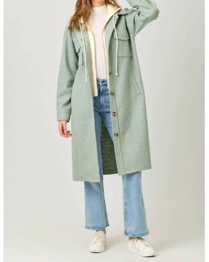 Mystree Layered Long Hoodie - Green
