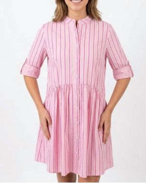 Thml Striped Button Up Dress - Pink