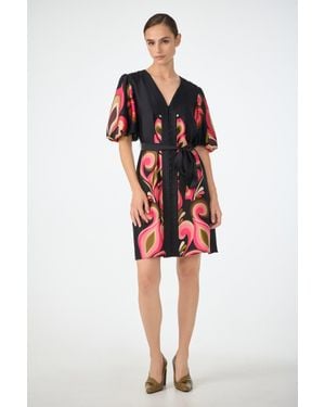 Trina Turk Certonia Puff Sleeve Dress - Red