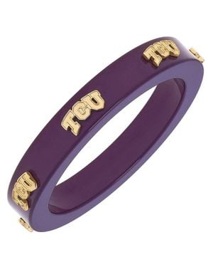 Canvas Style Tcu Horned Frogs Resin Logo Bangle - Purple
