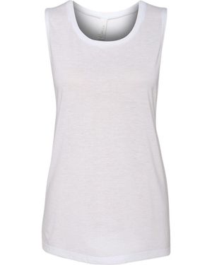 Bella Canvas Flowy Scoop Muscle Tank - White