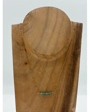 Blue Copper Amethyst Necklace - Brown