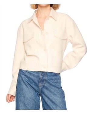 Susana Monaco Pebble Weave Oversized Cargo Jacket - Blue