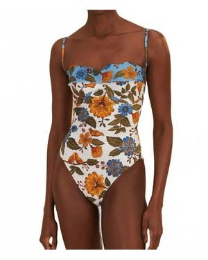 FARM Rio Garden Scarf One Piece Swimsuit - Brown