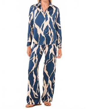 MISA Los Angles Celine Print Top - Blue