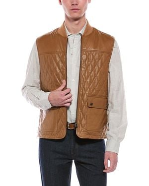 Isaia Leather Vest - Brown