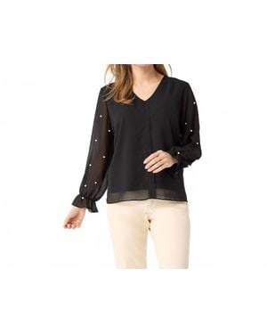 Coco + Carmen Perla Long Sleeve Blouse - Black