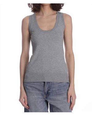 Minnie Rose Supima Scoop Neck Tank Top - Gray