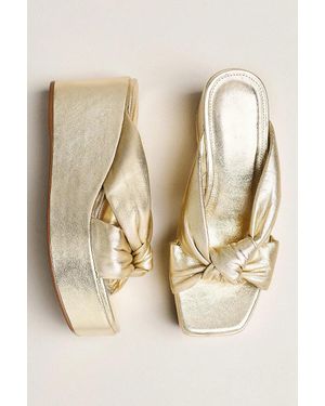Maeve Knotted Platform Sandals - Natural