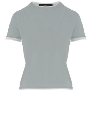 arch4 Cashmere T-Shirt With Contrasting Edging - Gray