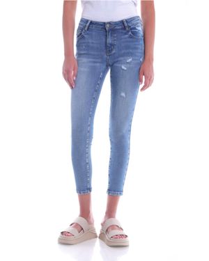 Bianco Ariella Mid Rise Distressed Skinny Jean - Blue