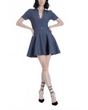 Karina Grimaldi Elsa Knit Mini Dress - Blue