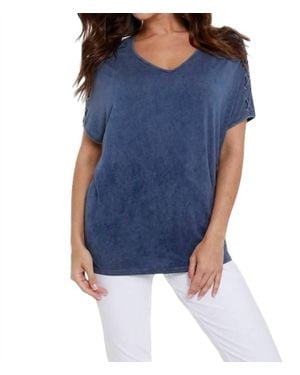 Angel Braided Short Sleeve Tunic - Blue
