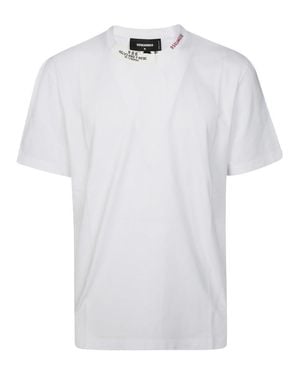 DSquared² Regular Fit T-Shirt With Logo Detailing - White