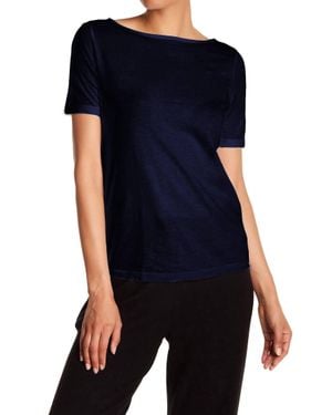 Three Dots Short Sleeve British Tee - Blue