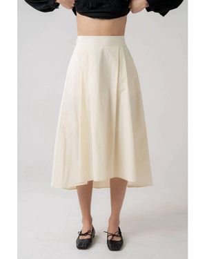 Elle Grey Kelly Asymmetrical Skirt - Natural
