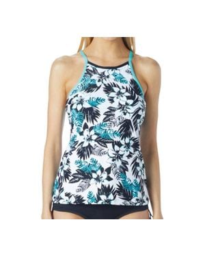 BH Sport High Neck Strappy Back Tank Top - Blue