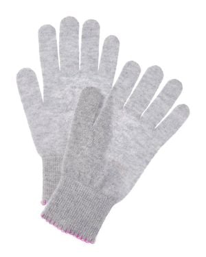 Brodie Cashmere Whipstitch Cashmere Gloves - White