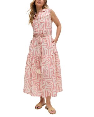 Raffya Holly Tiered Warhol Print Maxi Dress - Pink