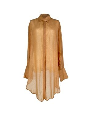 Victoria Beckham Glitter Long Sleeve Shirt - Brown