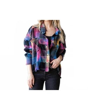 Oli & Hali Dyed Buffalo Check Shirt - Black