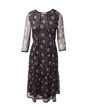 Ba&sh Abstract Print Silk Midi Dress - Black