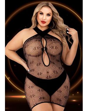 Lapdance Halter Top Mini Dress - Black