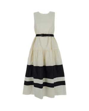 Mantu Dress With Smooth Texture - White