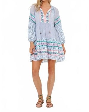 Oliphant Balloon Sleeve Short Dress - Blue