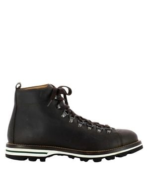 Monpiz Falcade Pedula Leather Ankle Boots - Black