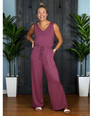 DM Merchandising Vineyard Wide Leg Jumpsuit - Green