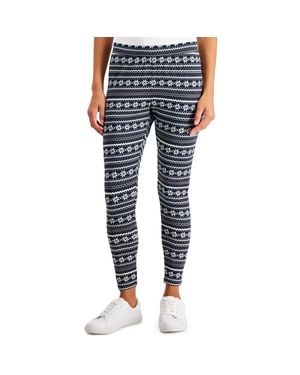 Style & Co. Knit Printed Leggings - Blue