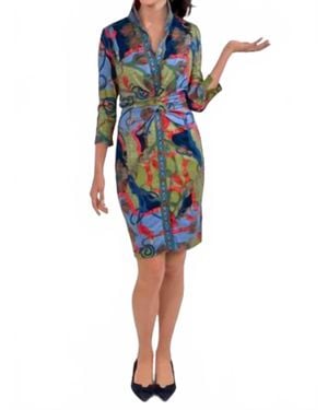 Gretchen Scott Twist & Shout Ditto Print Dress - Blue