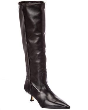 Stuart Weitzman Naomi Leather Knee-High Boot - Black