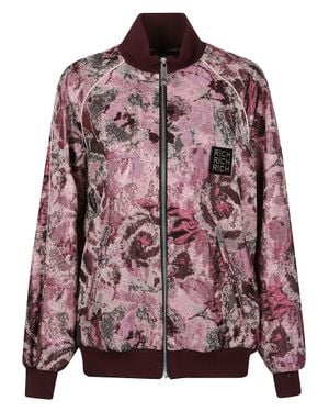 John Richmond Myrion Floral Zip-Up Track Jacket - Purple