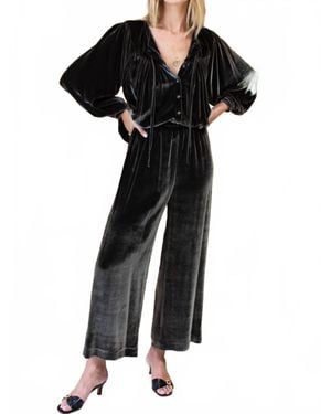 Emerson Fry Wide Leg Velvet Pant - Black