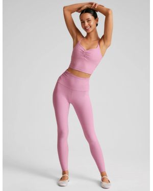 Beyond Yoga Spacedye Raise The Barre Shirred Cropped Tank Top - Pink