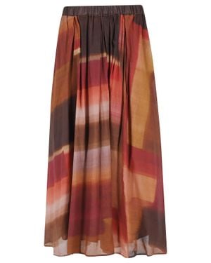 Kiltie Jasmine Patterned Cotton Maxi Skirt - Red