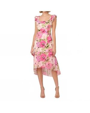 Adrianna Papell Printed Midi Dress - Red