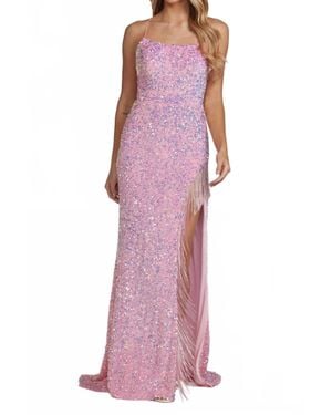 Sachin & Babi Nox Anabel Sequin Gown With Fringe Slit - Purple