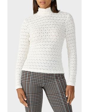 Sanctuary Lace Mock Neck Top - White