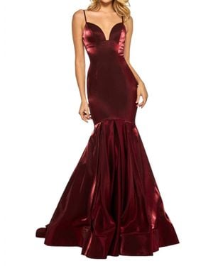 Sherri Hill Strapless Satin Ball Gown - Red